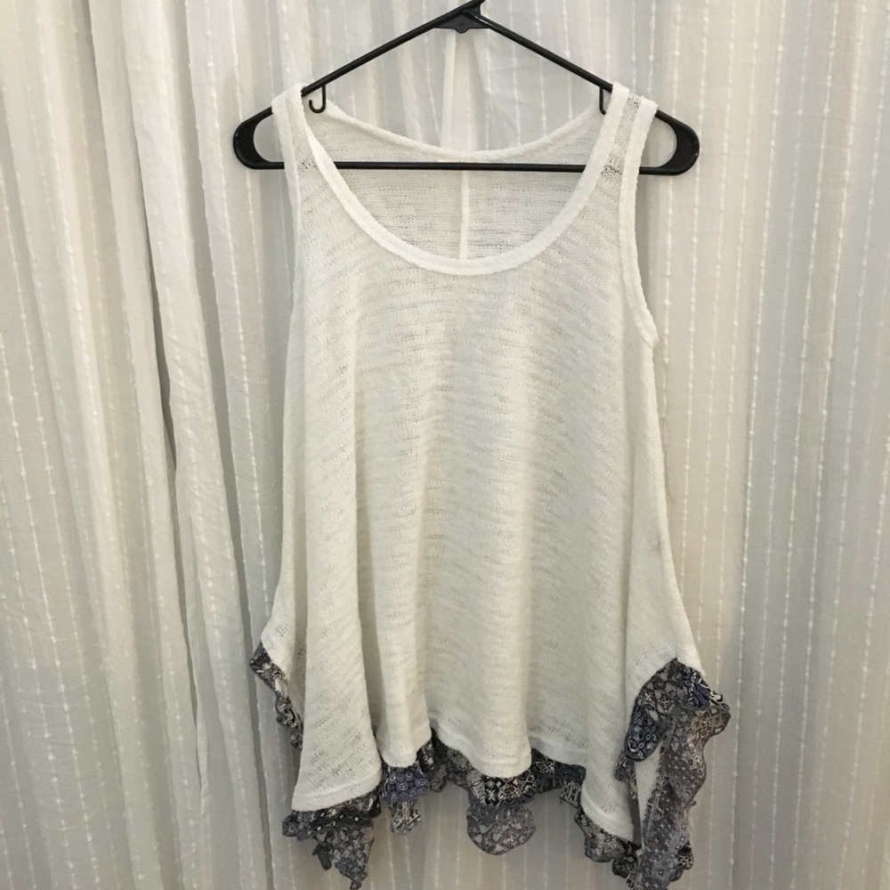 White open knit top